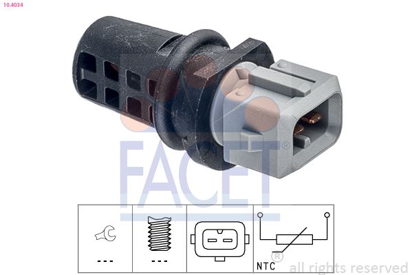 Czujnik, temperatura powietrza dolotowego FACET 10.4034
