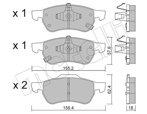 set placute frana,frana disc METELLI 22-1408-0