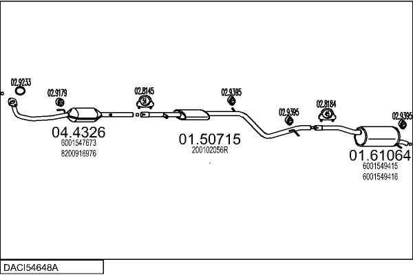 Układ wydechowy MTS DACI54648A033356