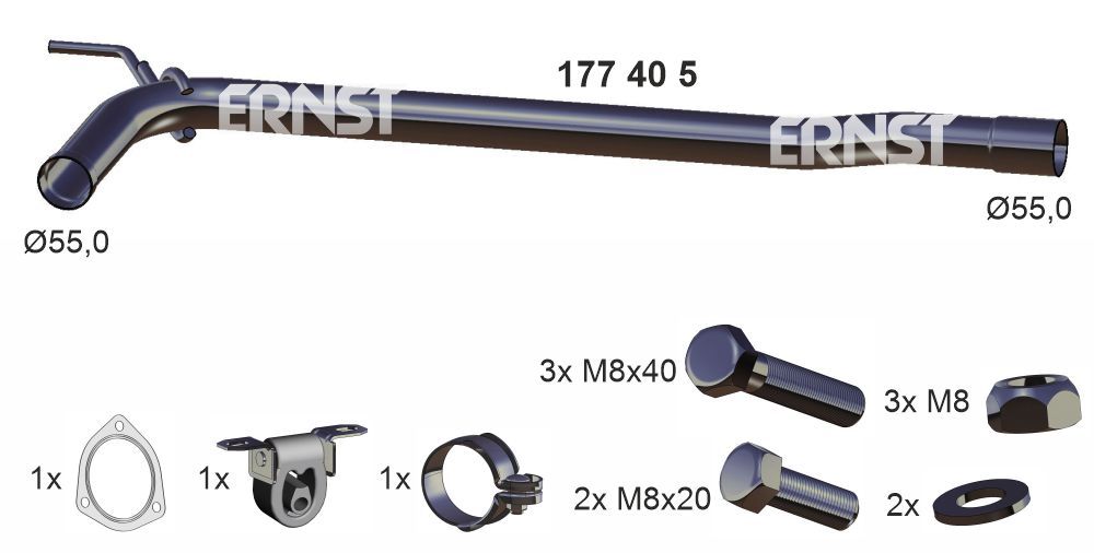 Zestaw naprawczy (rurowy), katalizator ERNST 028131089EV