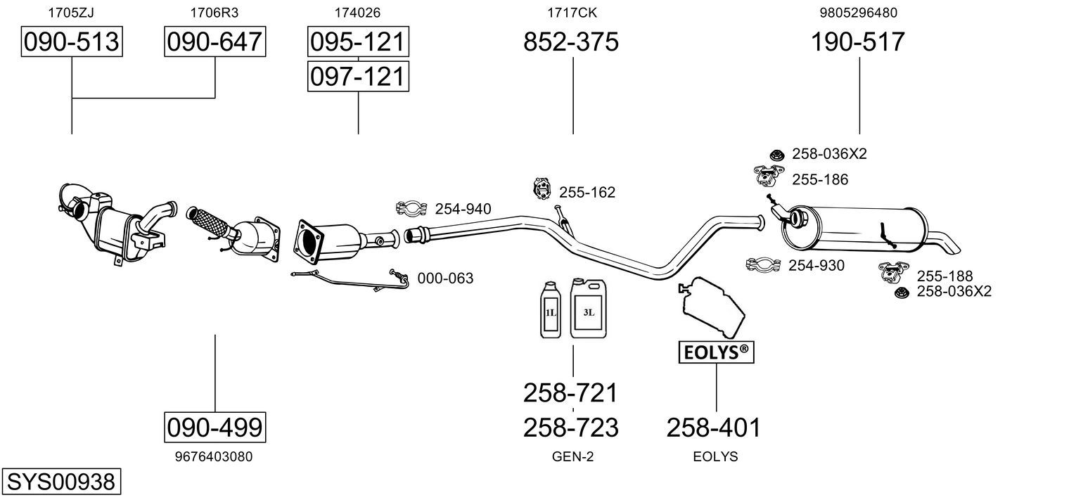 Układ wydechowy BOSAL SYS00938
