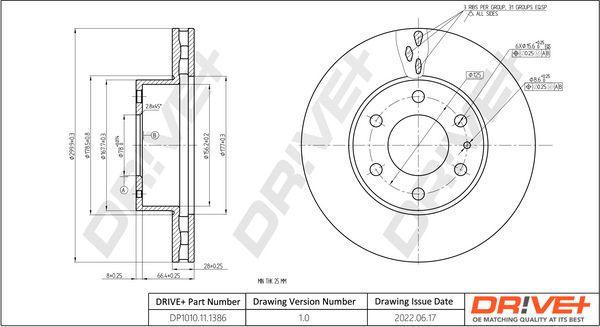 Tarcza hamulcowa DR!VE+ DP1010.11.1386
