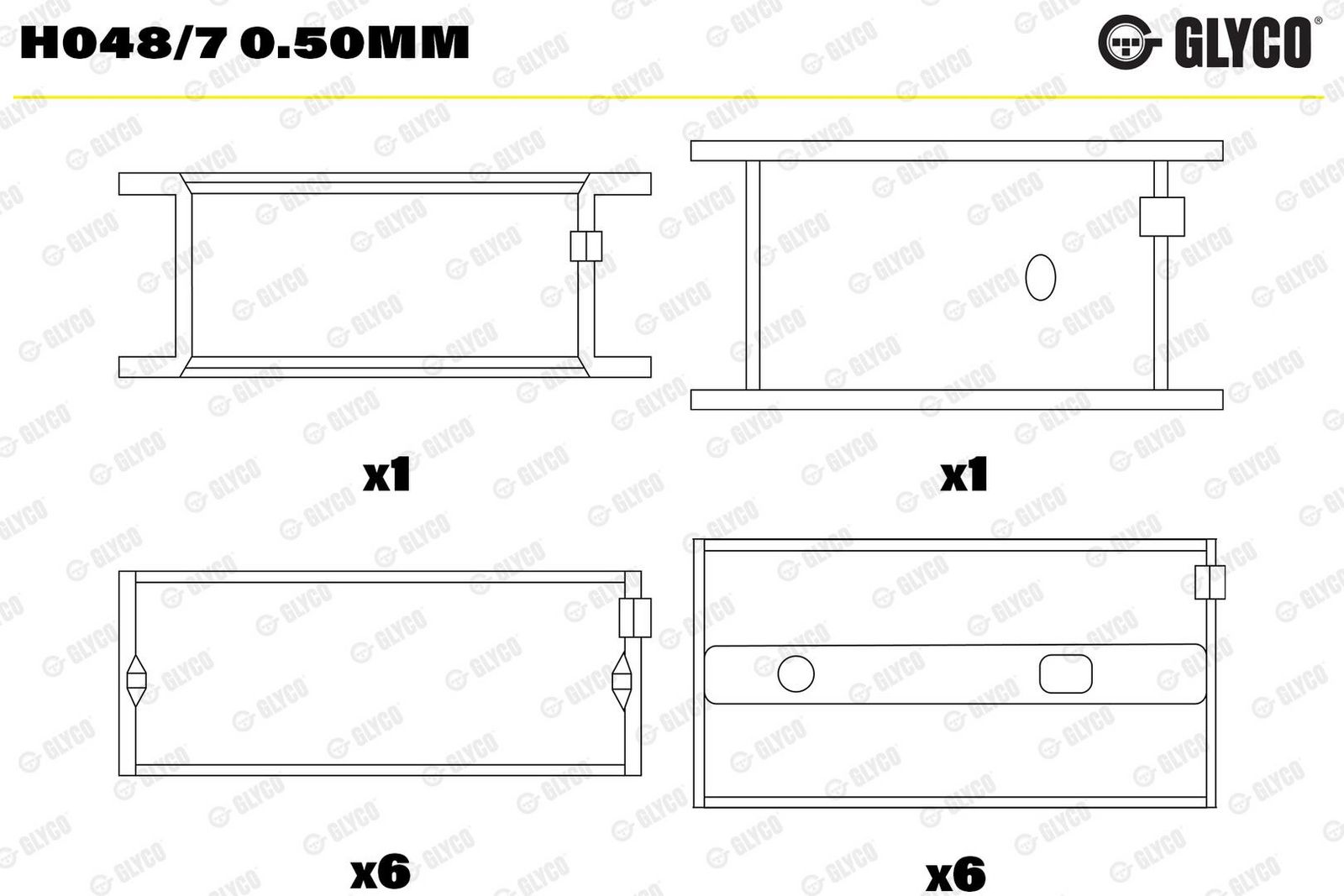 Cuzinet arbore cotit GLYCO H048/7 0.50mm