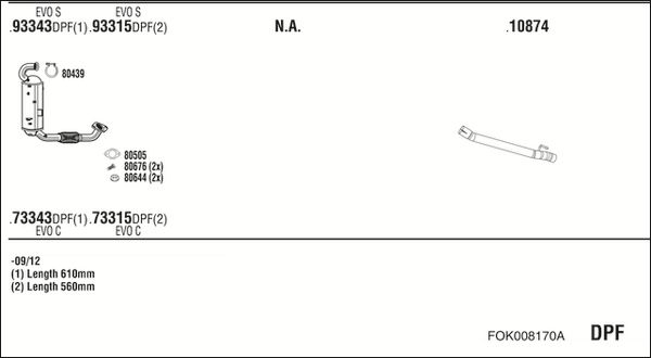 Układ wydechowy WALKER FOK008170A