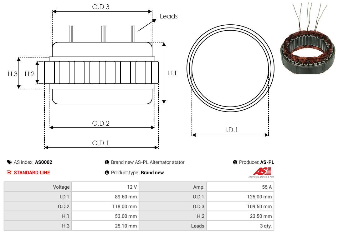 Levně Stator, generátor AS-PL AS0002