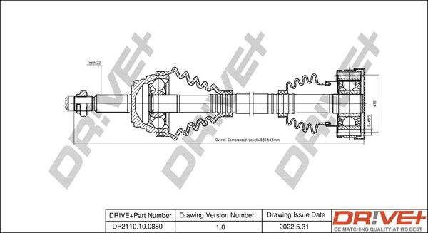 Wał napędowy DR!VE+ DP2110.10.0880