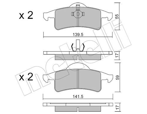 set placute frana,frana disc METELLI 22-0526-0