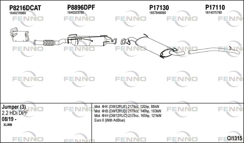 Układ wydechowy FENNO CI1315