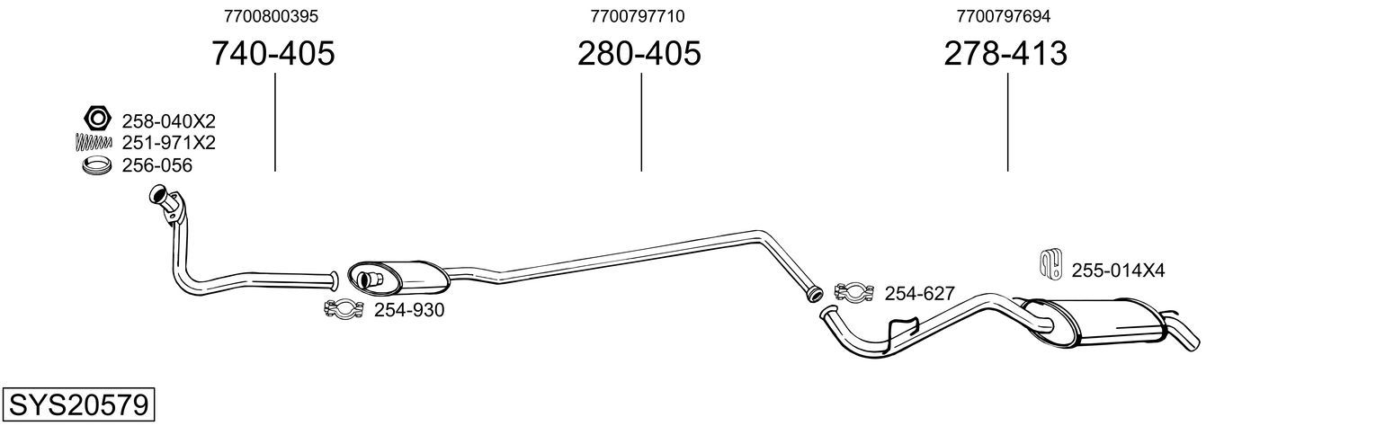 Układ wydechowy BOSAL SYS20579