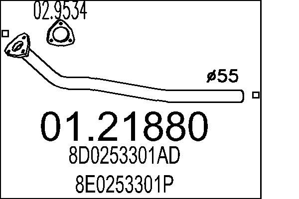 Rura wydechowa MTS 8D0253301AD