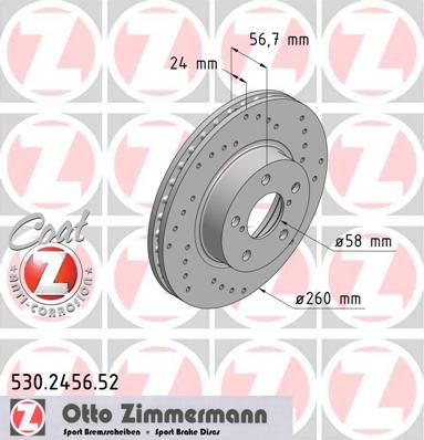 Brzdový kotúč ZIMMERMANN 530.2456.52