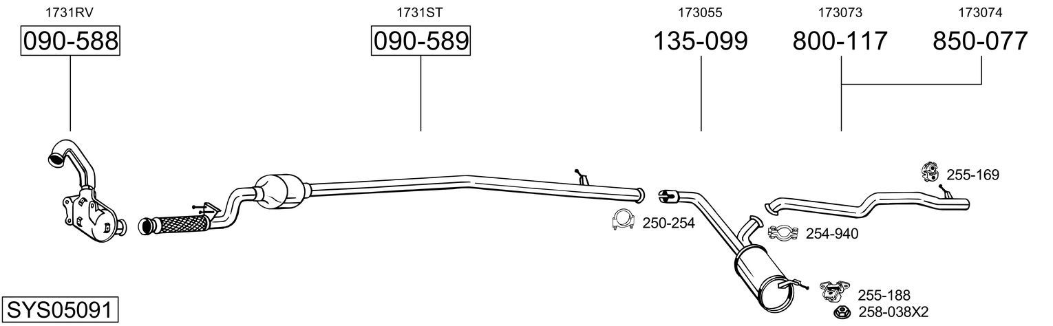 Układ wydechowy BOSAL SYS05091