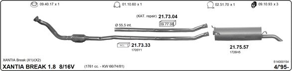 Układ wydechowy IMASAF 514000154