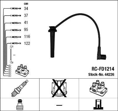 Sada kabelů pro zapalování NGK RC-FD1214