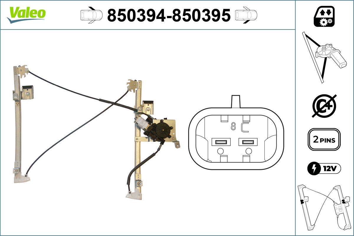 Mecanism actionare geam VALEO 850394