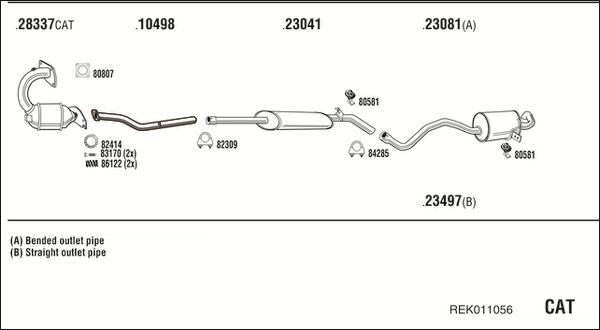 Układ wydechowy WALKER REK011056