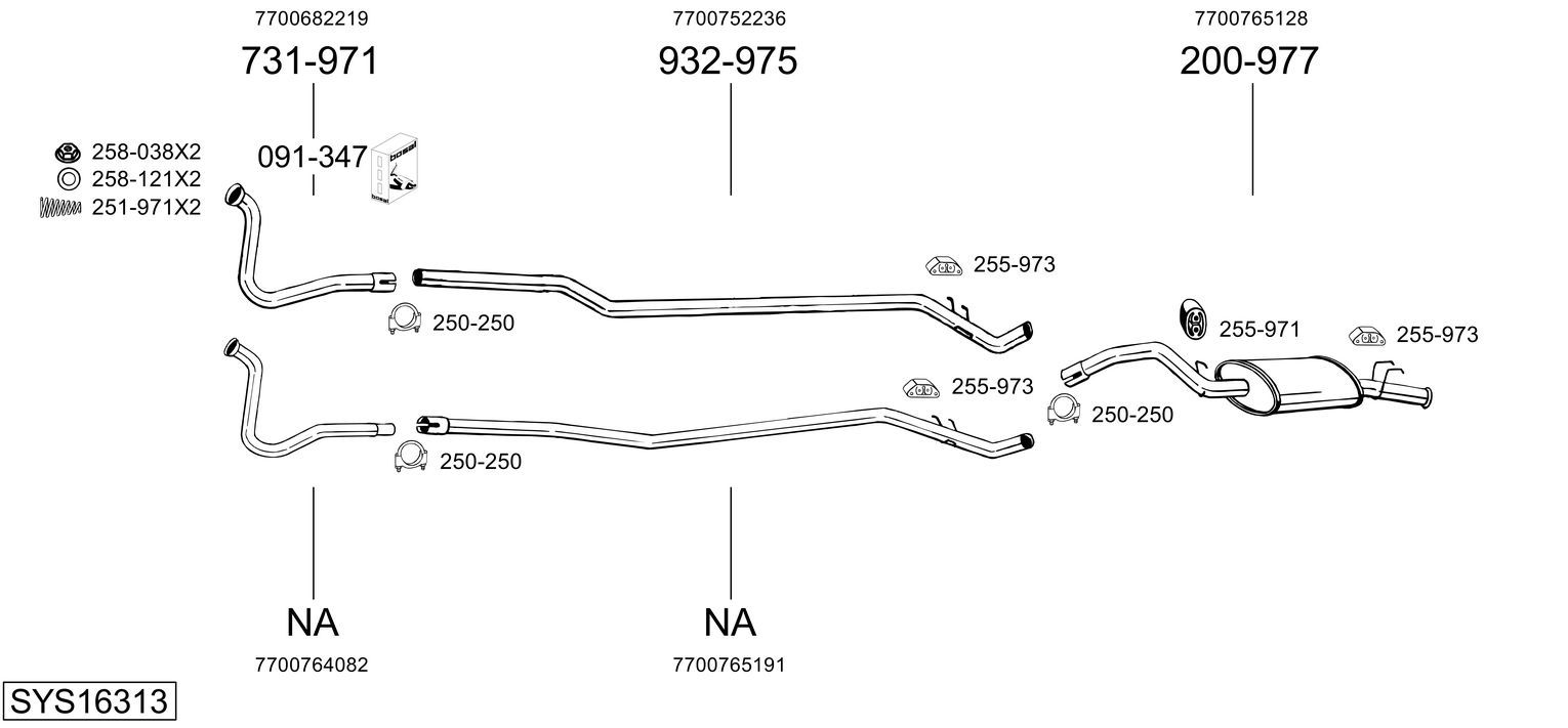 Układ wydechowy BOSAL SYS16313