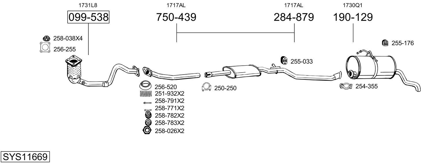 Układ wydechowy BOSAL SYS11669