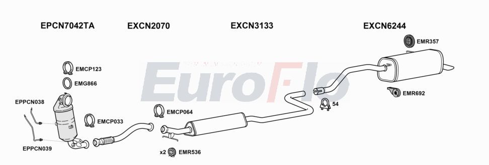 Układ wydechowy EUROFLO CNBER126001J