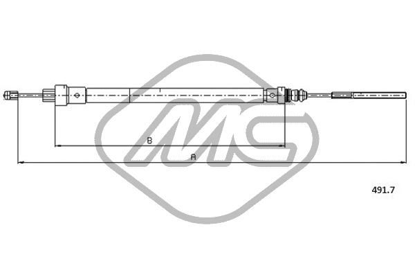 Zestaw cięgna, hamulec postojowy METALCAUCHO 81340