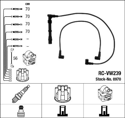 Sada kabelů pro zapalování NGK RC-VW239