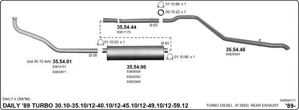 Układ wydechowy IMASAF 539000111