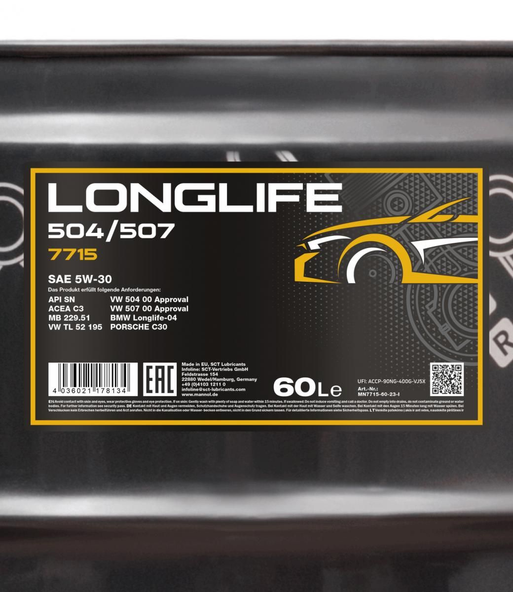 Motorový olej 7715 MANNOL OEM VAG 5W-30, 60L — MLPARTS