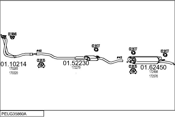 Układ wydechowy MTS PEUG35860A002338
