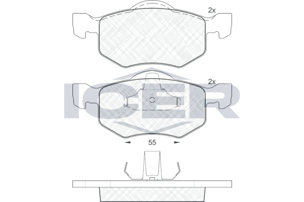 Zestaw klocków hamulcowych, hamulce tarczowe ICER 181532