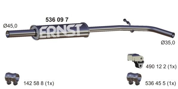 Tłumik środkowy ERNST 536097