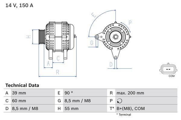 Alternator BOSCH 0 986 080 410