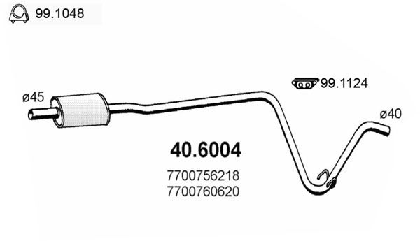 Tłumik środkowy ASSO 40.6004