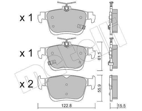 set placute frana,frana disc METELLI 22-1442-0