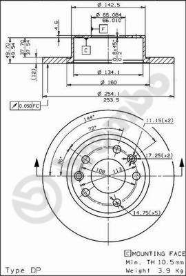 Tarcza hamulcowa AP 14412