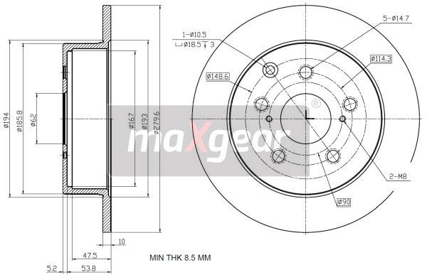 Brzdový kotouč MAXGEAR 19-2353