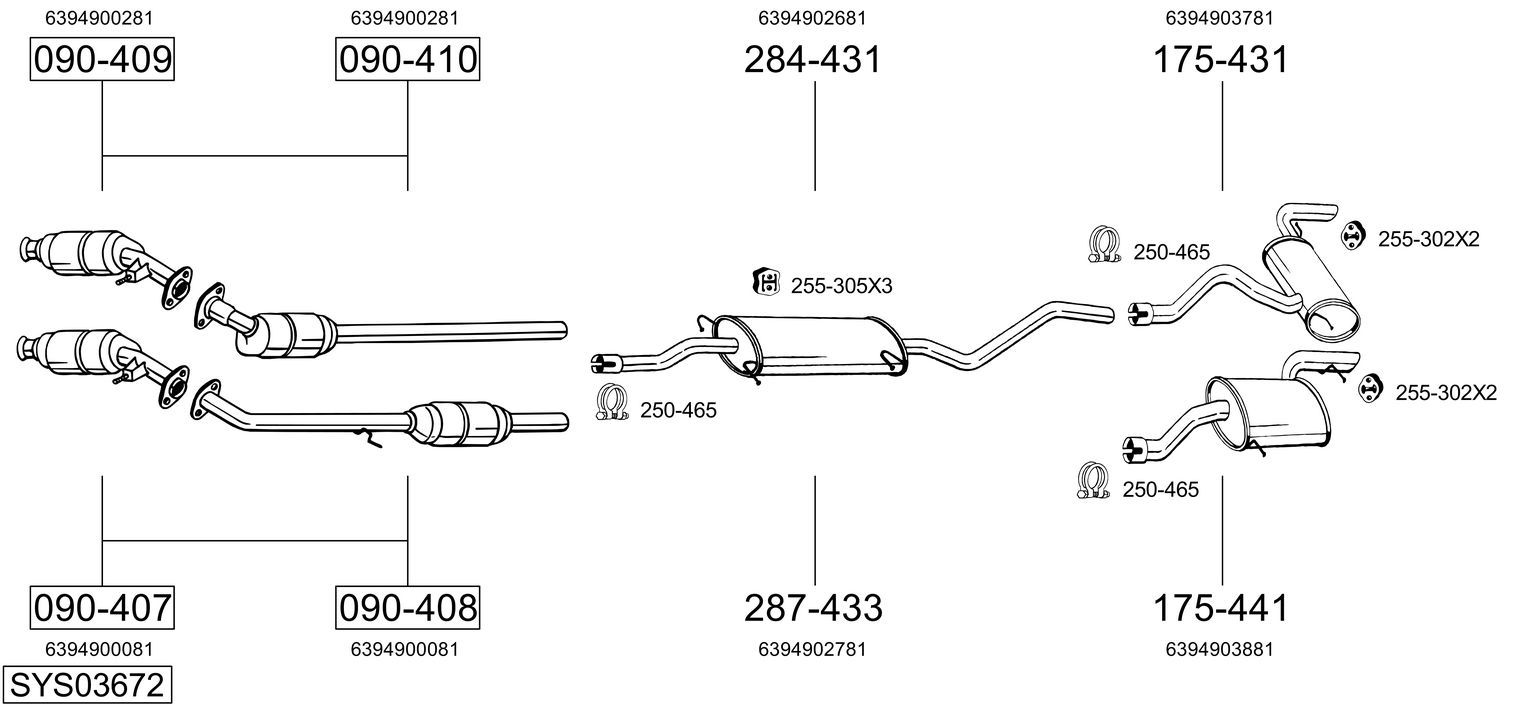 Układ wydechowy BOSAL SYS03672