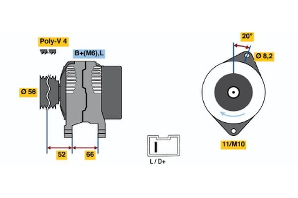 Alternator BOSCH 0 986 038 831
