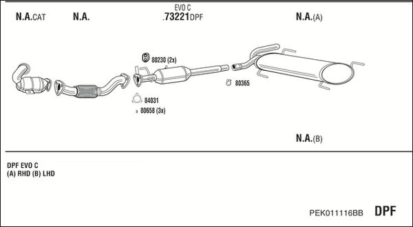 Układ wydechowy WALKER PEK011116BB