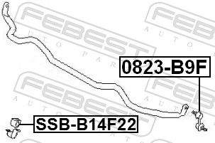 Levně Držák, Příčný stabilizátor FEBEST SSB-B14F22