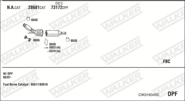 Układ wydechowy WALKER CIK018345C