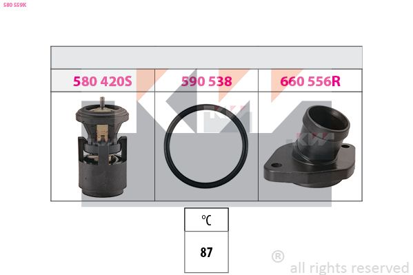 Levně Termostat, chladivo KW 580 559K