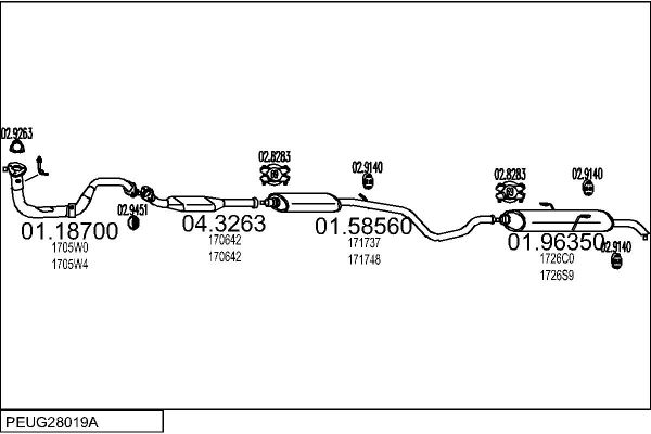 Układ wydechowy MTS PEUG28019A003745