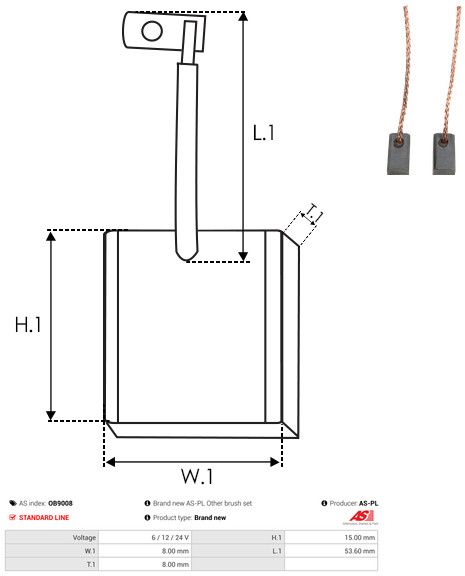 Levně Uhlíkový kartáč, generátor AS-PL OB9008