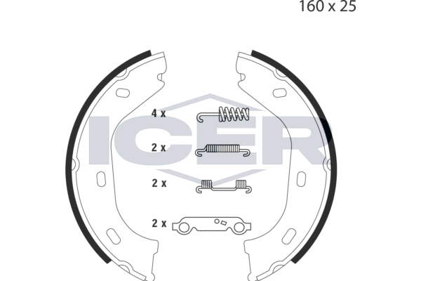 Zestaw szczęk hamulcowych, hamulec postojowy ICER 79PB4005 C