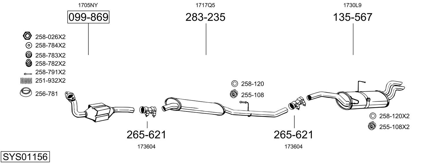 Układ wydechowy BOSAL SYS01156