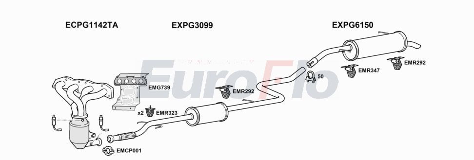 Układ wydechowy EUROFLO CNC3PI146001B