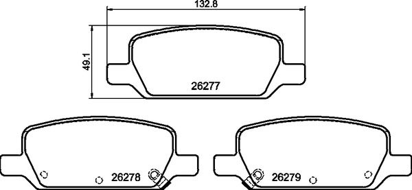 Zestaw klocków hamulcowych, hamulce tarczowe BREMBO P 09 027