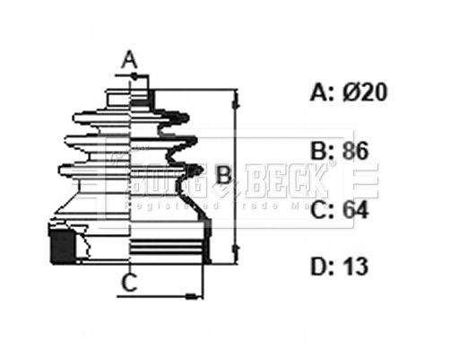 Zestaw osłon, wał napędowy BORG & BECK BCB6157