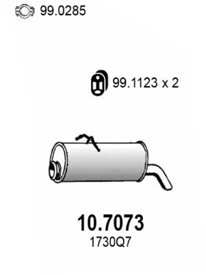 Tłumik końcowy ASSO 10.7073