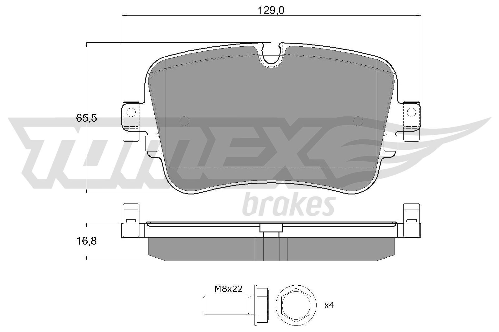 Levně Sada brzdových destiček, kotoučová brzda TOMEX Brakes 18-24